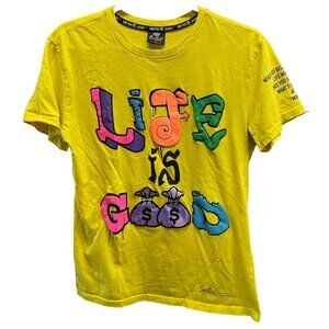 Switch Remarkable "Life Is Good" Graphic Tee Small Yellow 100% Cotton